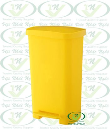 thùng rác nhựa đạp chân 50 lít màu vàng